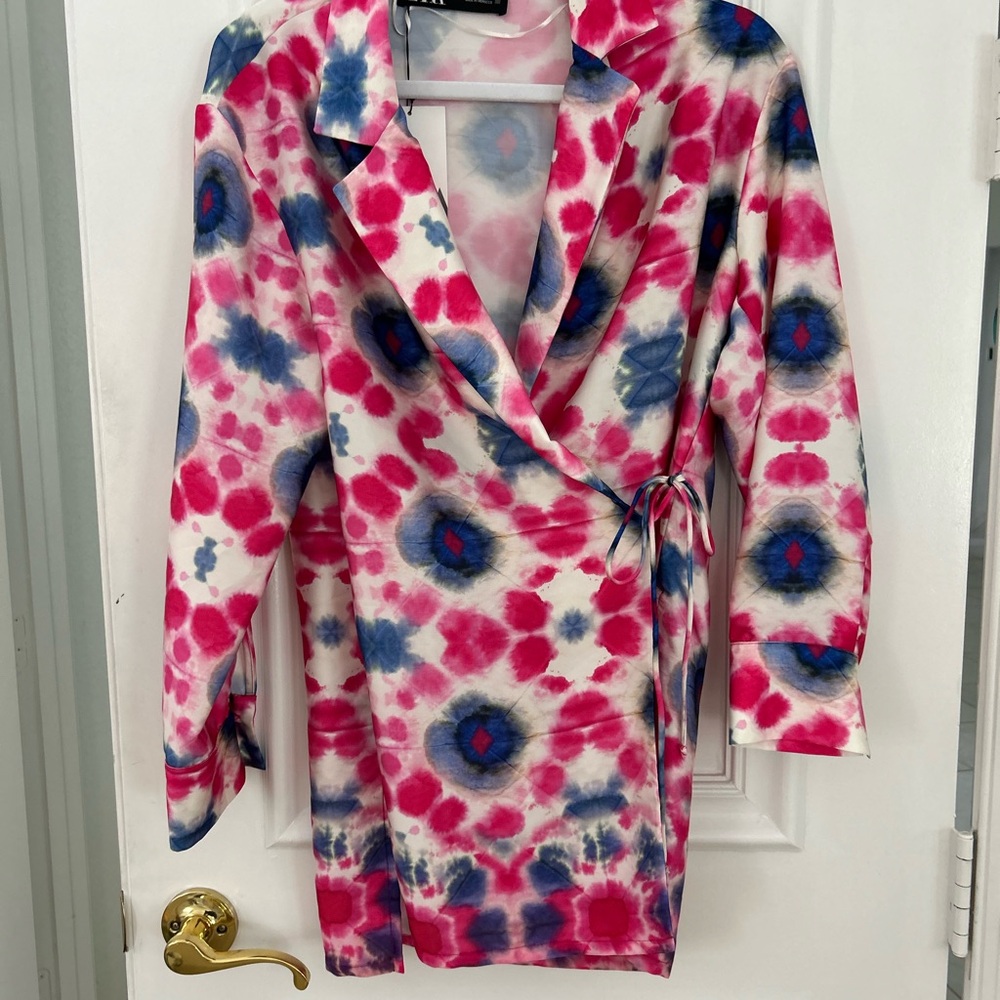 NWT ZaraTie Dye Wrap Blazer XS